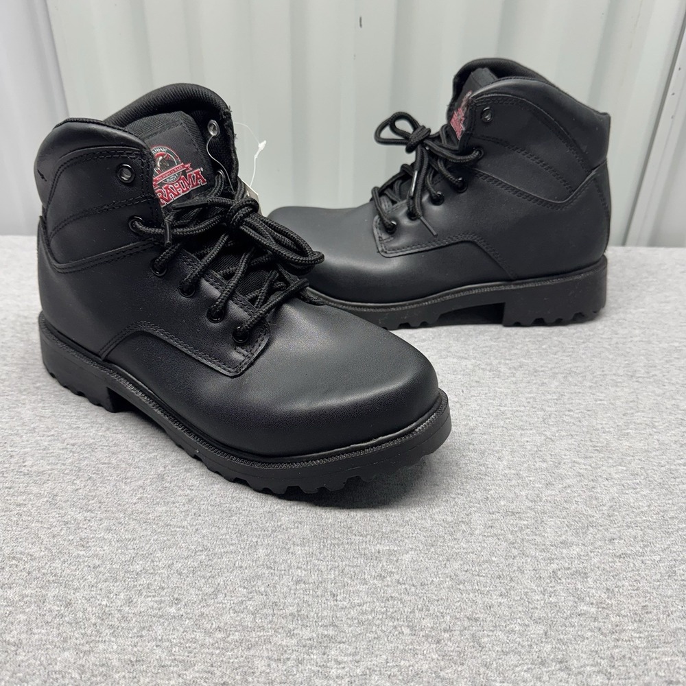 BRAHMA Boots Escott Mens 7 Wide Black Slip & Oil Resistant Soleplate Work Boot